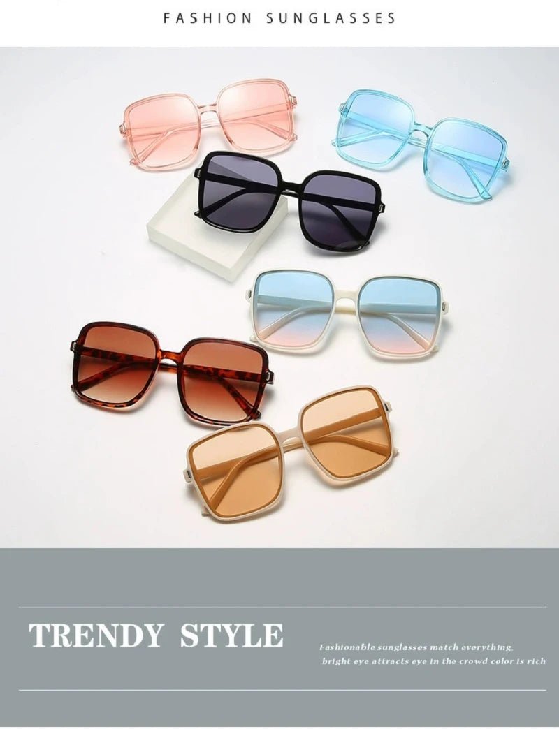 Vintage Oversized Square Gradient Shades Retro Sunglasses - Onlytenbucks.com