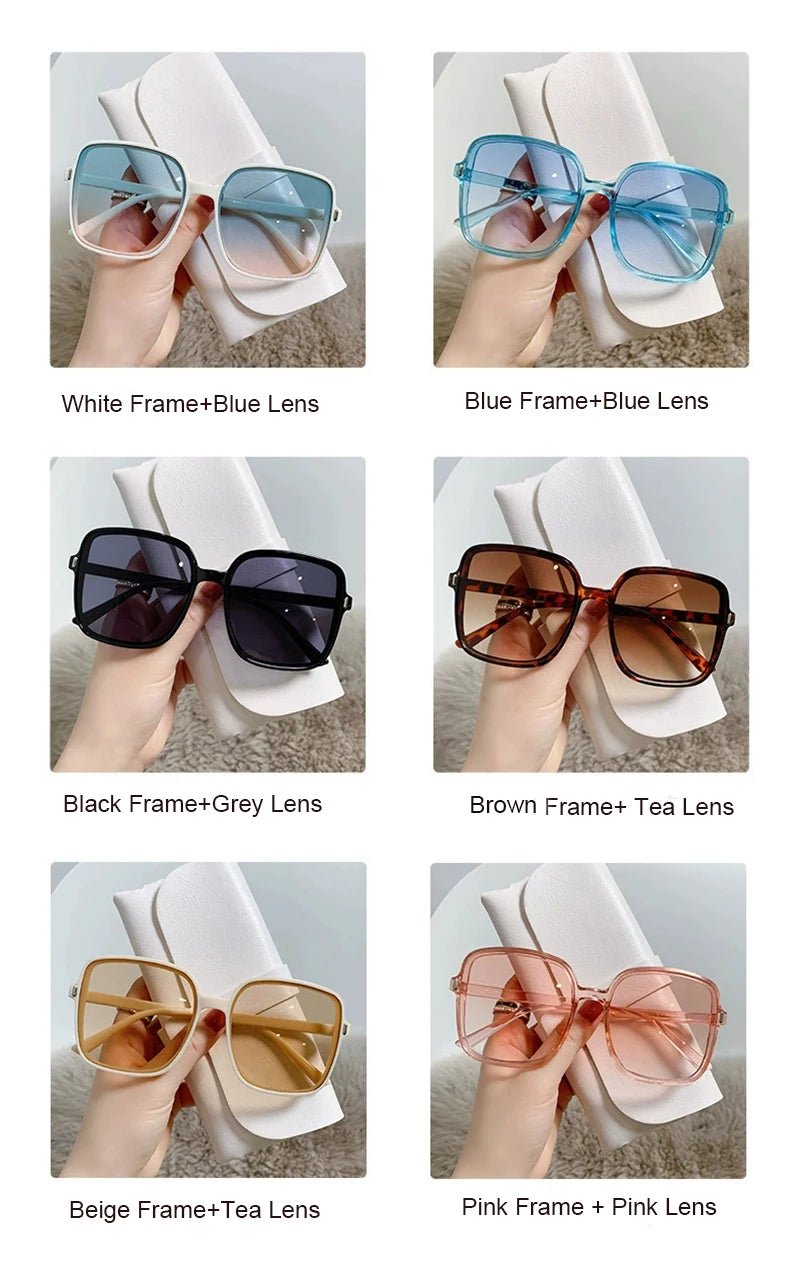 Vintage Oversized Square Gradient Shades Retro Sunglasses - Onlytenbucks.com
