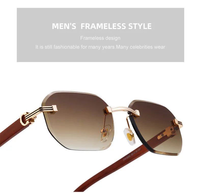 Vintage Square Rimless Sunglasses – Frameless UV400 Eyewear - Onlytenbucks.com