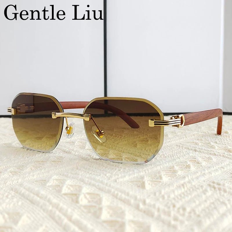 Vintage Square Rimless Sunglasses – Frameless UV400 Eyewear - Onlytenbucks.com