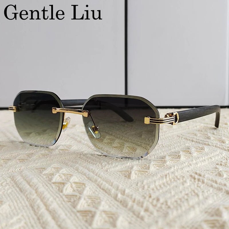 Vintage Square Rimless Sunglasses – Frameless UV400 Eyewear - Onlytenbucks.com