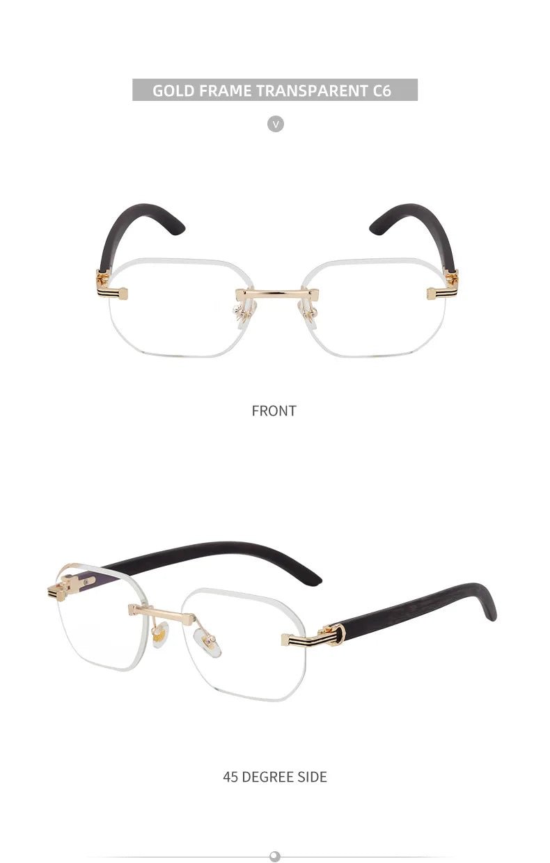 Vintage Square Rimless Sunglasses – Frameless UV400 Eyewear - Onlytenbucks.com