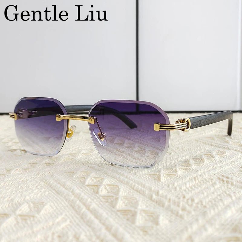 Vintage Square Rimless Sunglasses – Frameless UV400 Eyewear - Onlytenbucks.com