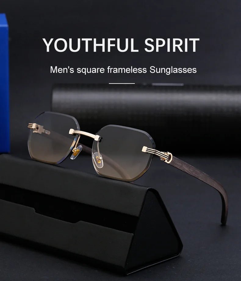 Vintage Square Rimless Sunglasses – Frameless UV400 Eyewear - Onlytenbucks.com