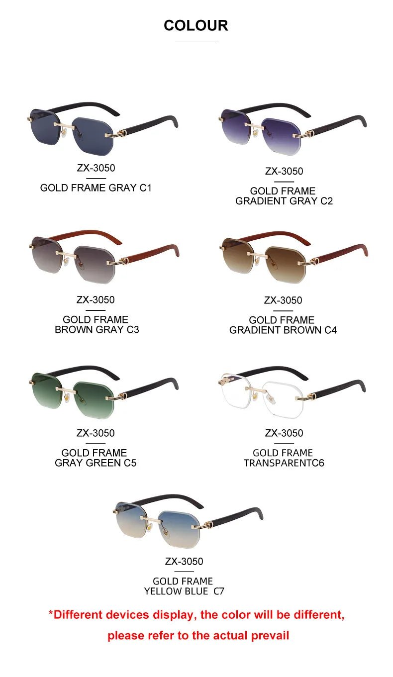 Vintage Square Rimless Sunglasses – Frameless UV400 Eyewear - Onlytenbucks.com
