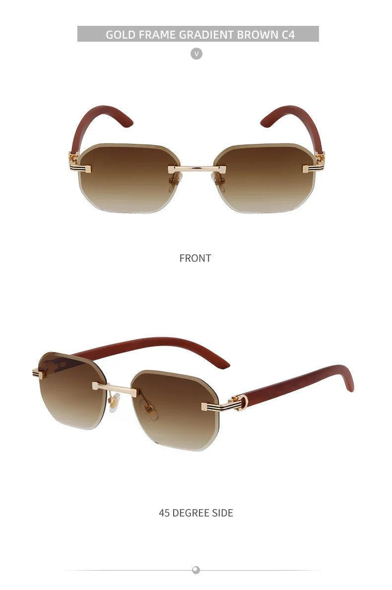 Vintage Square Rimless Sunglasses – Frameless UV400 Eyewear - Onlytenbucks.com