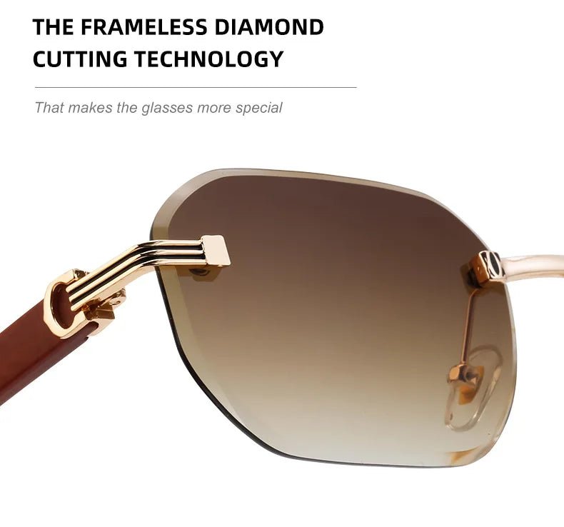 Vintage Square Rimless Sunglasses – Frameless UV400 Eyewear - Onlytenbucks.com