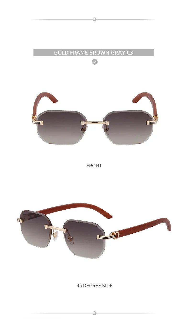 Vintage Square Rimless Sunglasses – Frameless UV400 Eyewear - Onlytenbucks.com