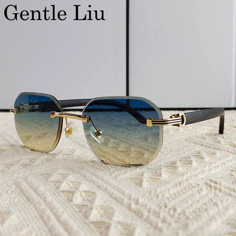 Vintage Square Rimless Sunglasses – Frameless UV400 Eyewear - Onlytenbucks.com