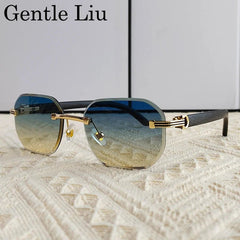 Vintage Square Rimless Sunglasses – Frameless UV400 Eyewear - Onlytenbucks.com
