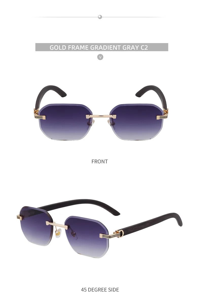 Vintage Square Rimless Sunglasses – Frameless UV400 Eyewear - Onlytenbucks.com