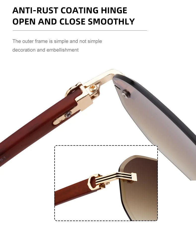 Vintage Square Rimless Sunglasses – Frameless UV400 Eyewear - Onlytenbucks.com