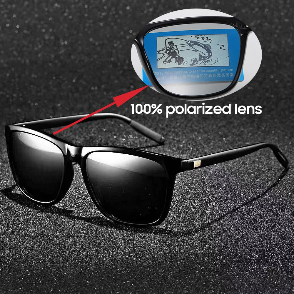 VIVIBEE Luxury Square Polarized Sunglasses Men Driving Blue Mirror Lens Classic Unisex Sun Glasses 2025  - Onlytenbucks.com