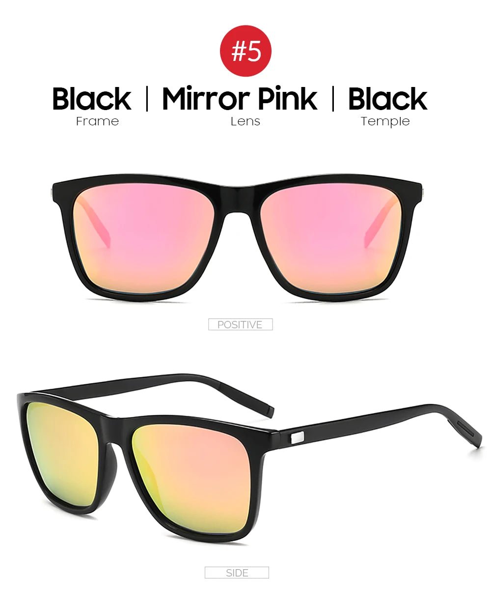 VIVIBEE Luxury Square Polarized Sunglasses Men Driving Blue Mirror Lens Classic Unisex Sun Glasses 2025  - Onlytenbucks.com