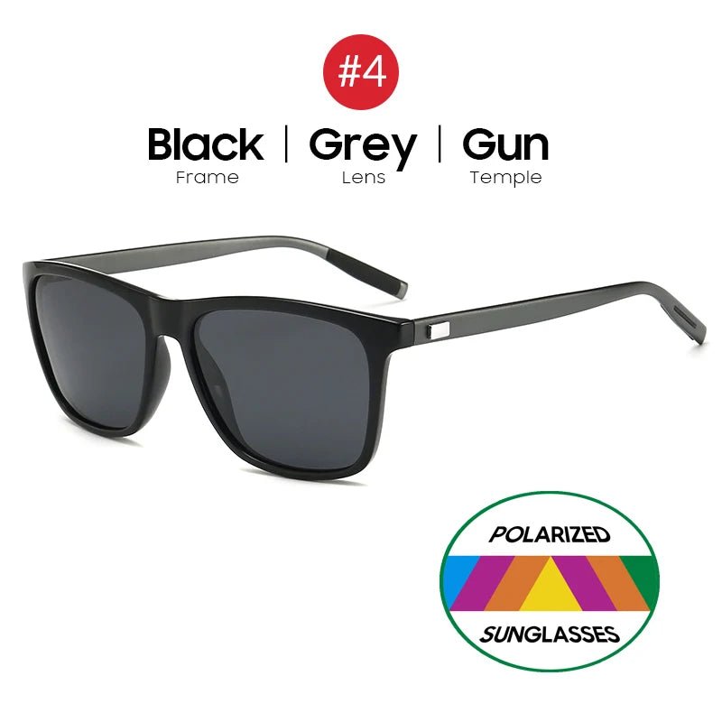 VIVIBEE Luxury Square Polarized Sunglasses Men Driving Blue Mirror Lens Classic Unisex Sun Glasses 2025  - Onlytenbucks.com
