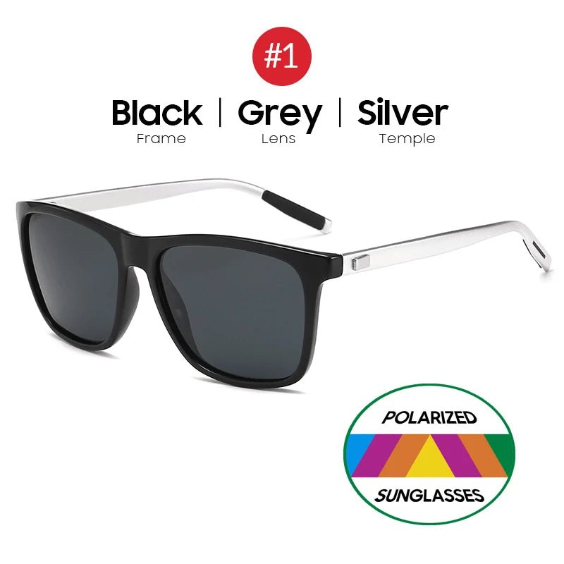 VIVIBEE Luxury Square Polarized Sunglasses Men Driving Blue Mirror Lens Classic Unisex Sun Glasses 2025  - Onlytenbucks.com