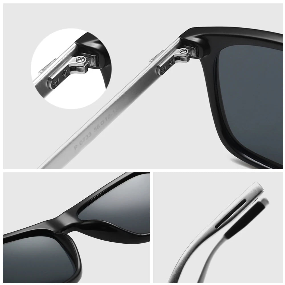 VIVIBEE Luxury Square Polarized Sunglasses Men Driving Blue Mirror Lens Classic Unisex Sun Glasses 2025  - Onlytenbucks.com