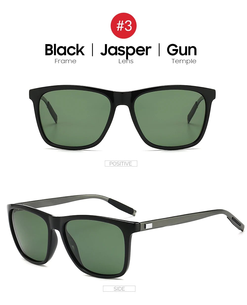 VIVIBEE Luxury Square Polarized Sunglasses Men Driving Blue Mirror Lens Classic Unisex Sun Glasses 2025  - Onlytenbucks.com