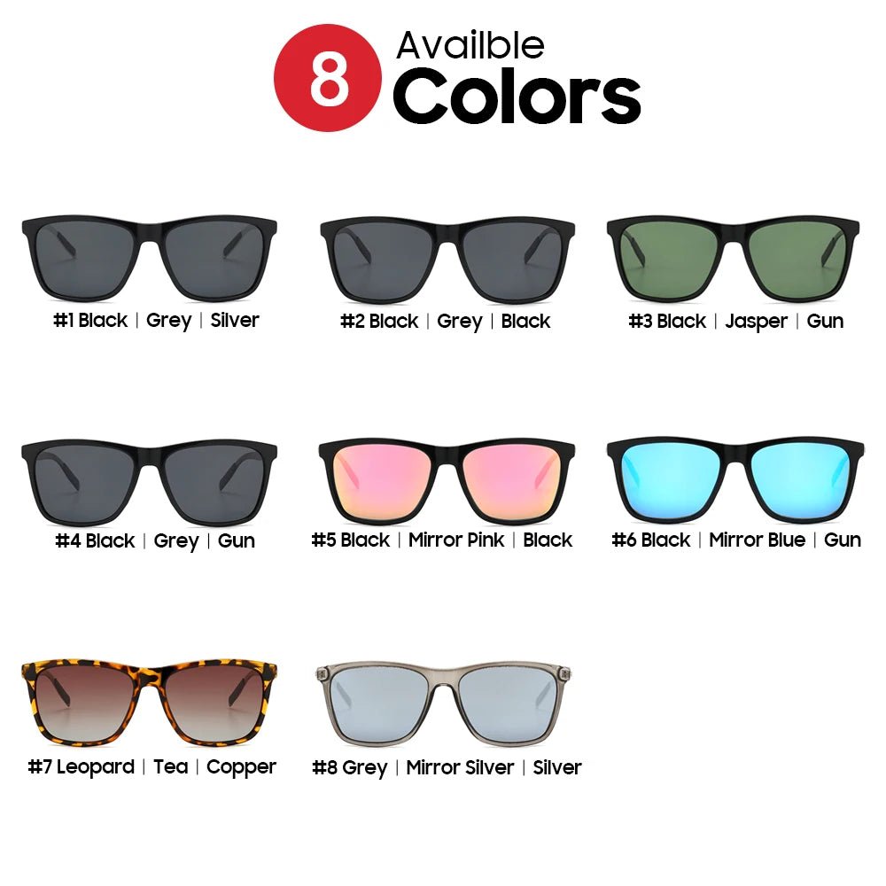 VIVIBEE Luxury Square Polarized Sunglasses Men Driving Blue Mirror Lens Classic Unisex Sun Glasses 2025  - Onlytenbucks.com