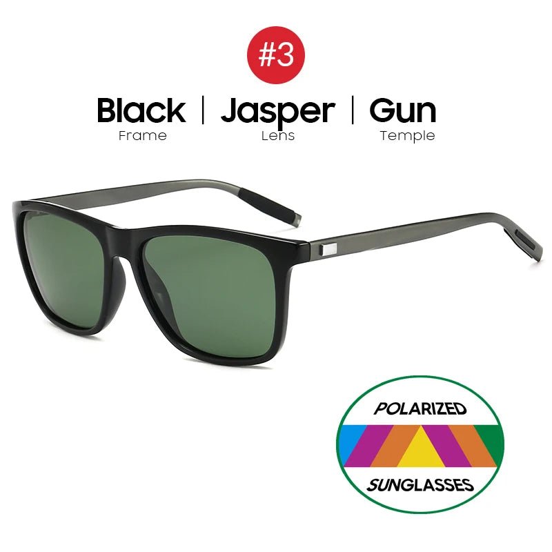 VIVIBEE Luxury Square Polarized Sunglasses Men Driving Blue Mirror Lens Classic Unisex Sun Glasses 2025  - Onlytenbucks.com