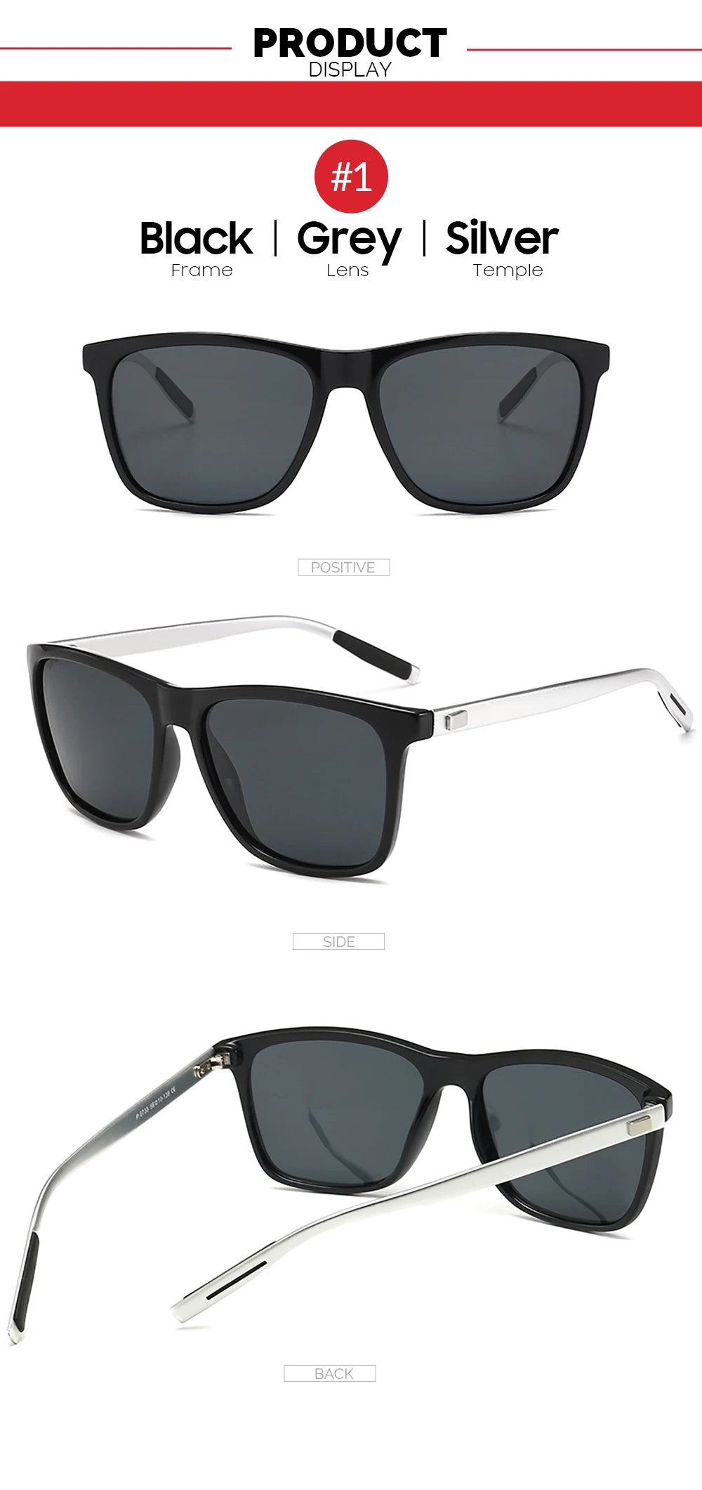 VIVIBEE Luxury Square Polarized Sunglasses Men Driving Blue Mirror Lens Classic Unisex Sun Glasses 2025  - Onlytenbucks.com