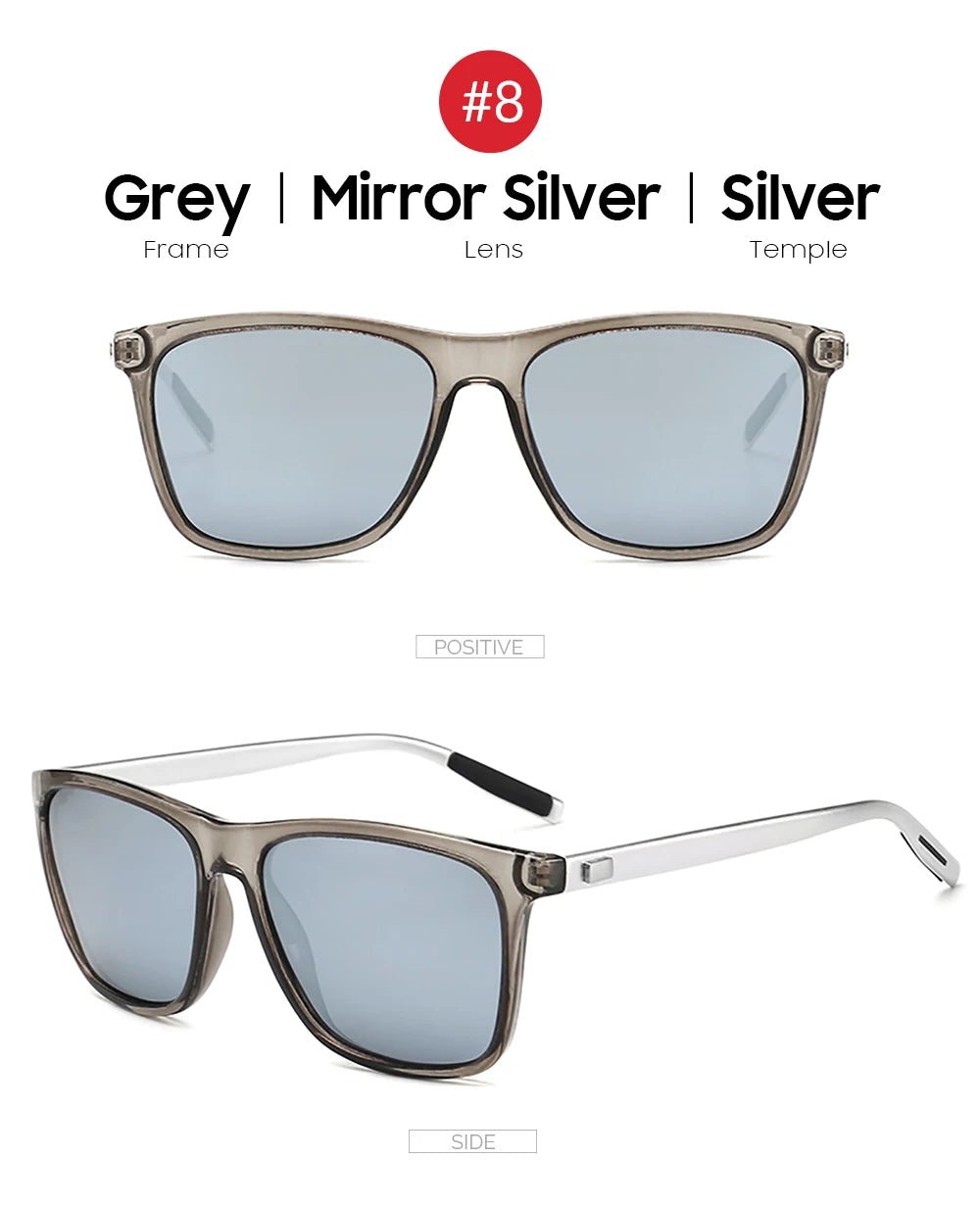 VIVIBEE Luxury Square Polarized Sunglasses Men Driving Blue Mirror Lens Classic Unisex Sun Glasses 2025  - Onlytenbucks.com