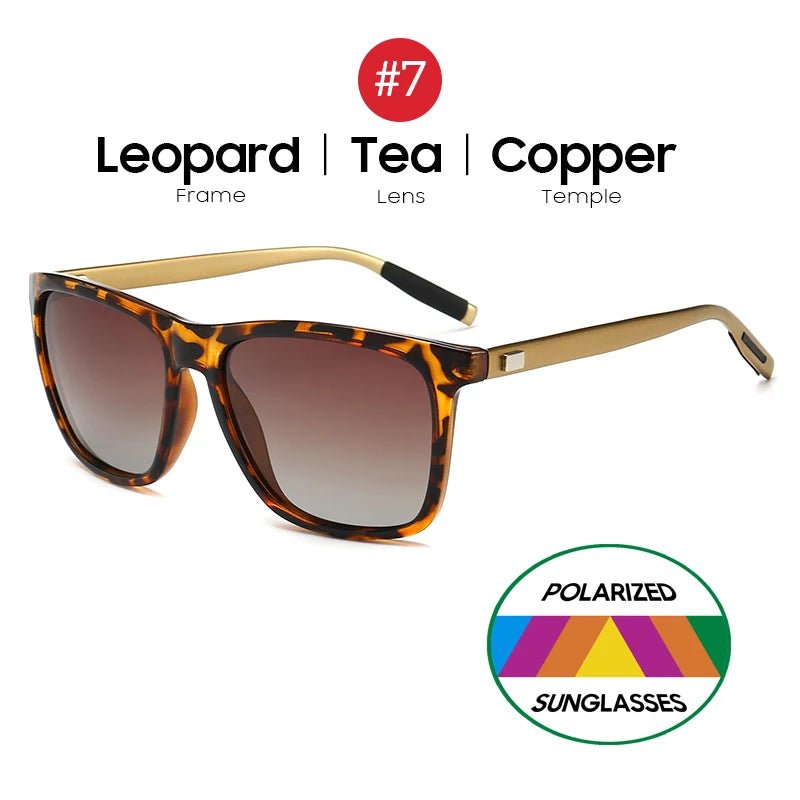 VIVIBEE Luxury Square Polarized Sunglasses Men Driving Blue Mirror Lens Classic Unisex Sun Glasses 2025  - Onlytenbucks.com