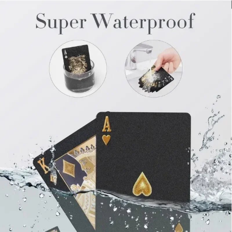 Waterproof Black Gold Poker Cards - Onlytenbucks.com