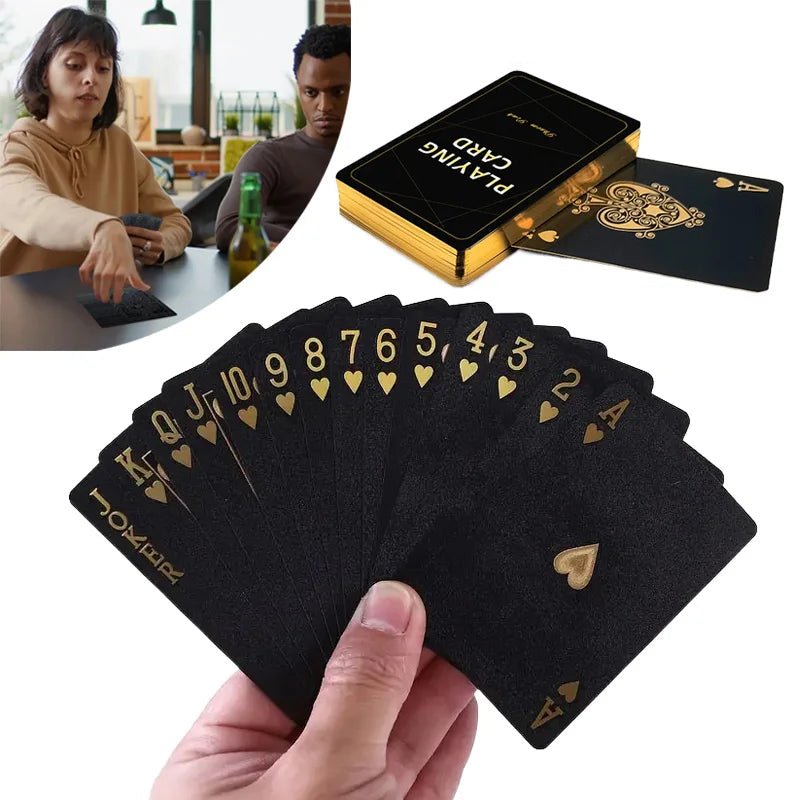 Waterproof Black Gold Poker Cards - Onlytenbucks.com