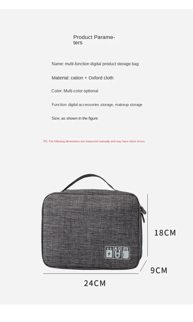 Waterproof Digital Cable Organizer Bag – Portable Oxford Travel Case - Onlytenbucks.com