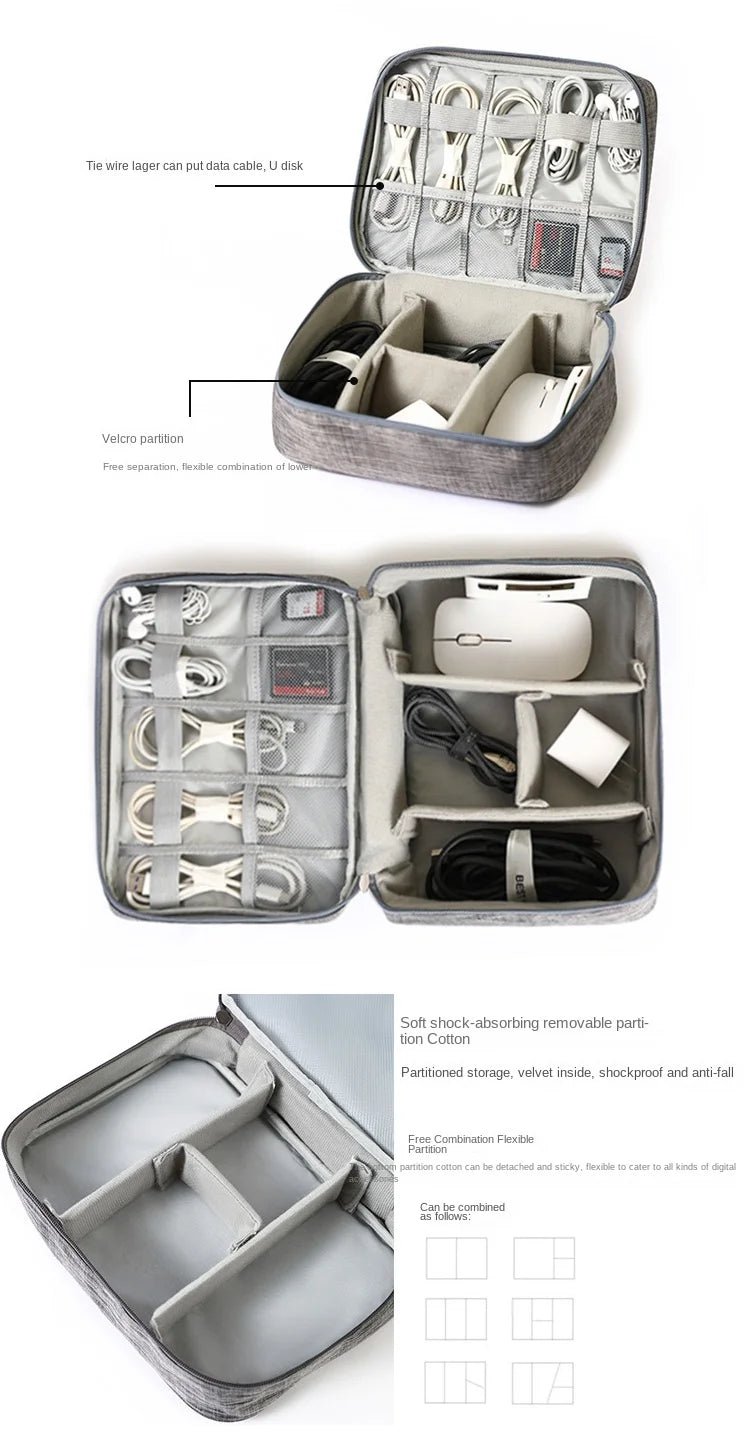 Waterproof Digital Cable Organizer Bag – Portable Oxford Travel Case - Onlytenbucks.com