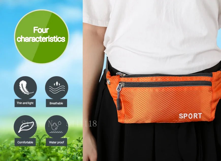 Waterproof Sports Waist Bag – Lightweight Chest & Shoulder Zip Pouch - Onlytenbucks.com