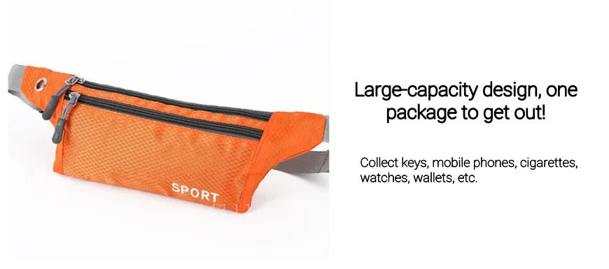 Waterproof Sports Waist Bag – Lightweight Chest & Shoulder Zip Pouch - Onlytenbucks.com