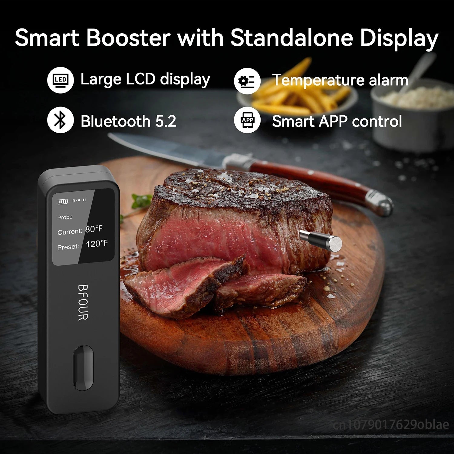 Wireless Bluetooth Meat Thermometer – IP67 Waterproof Probes with LCD Screen & Rechargeable Booster - Onlytenbucks.com