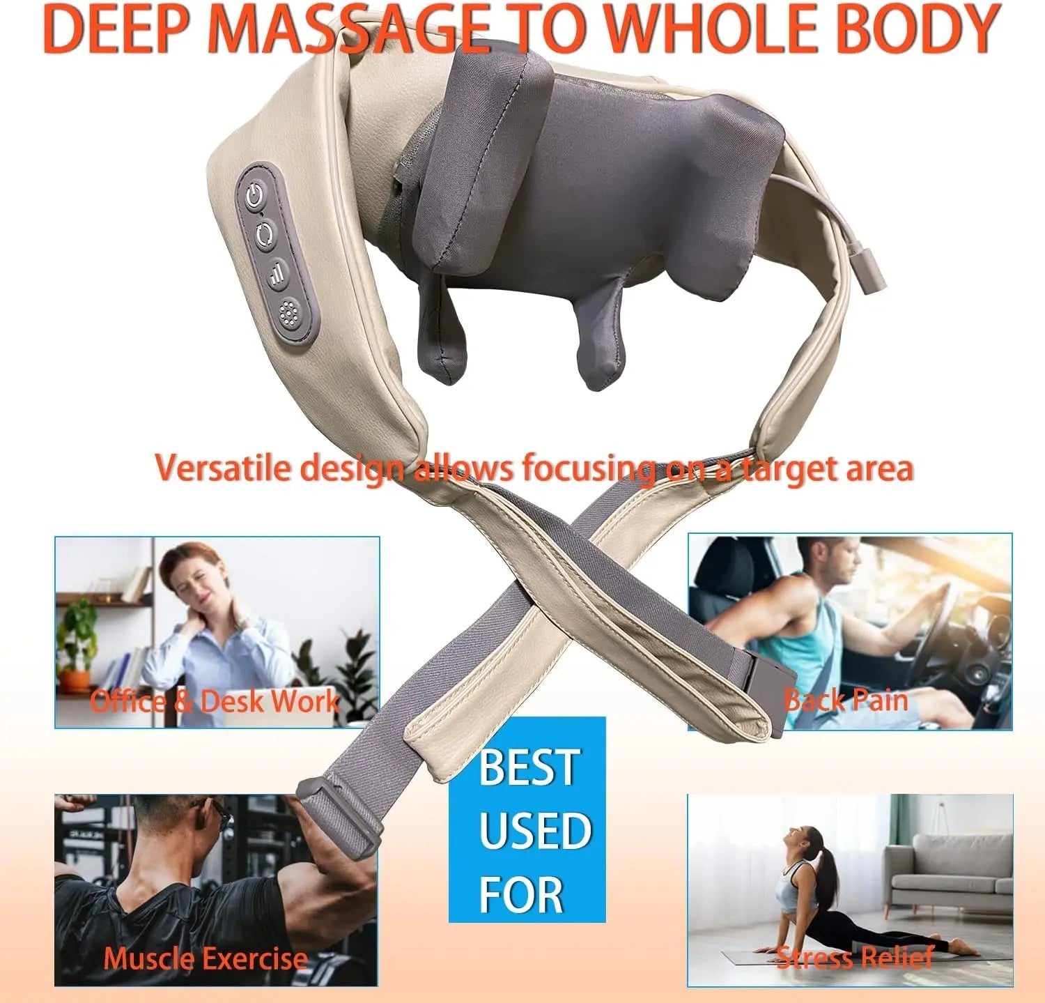 Wireless Kneading Neck and Shoulder Massager - Onlytenbucks.com