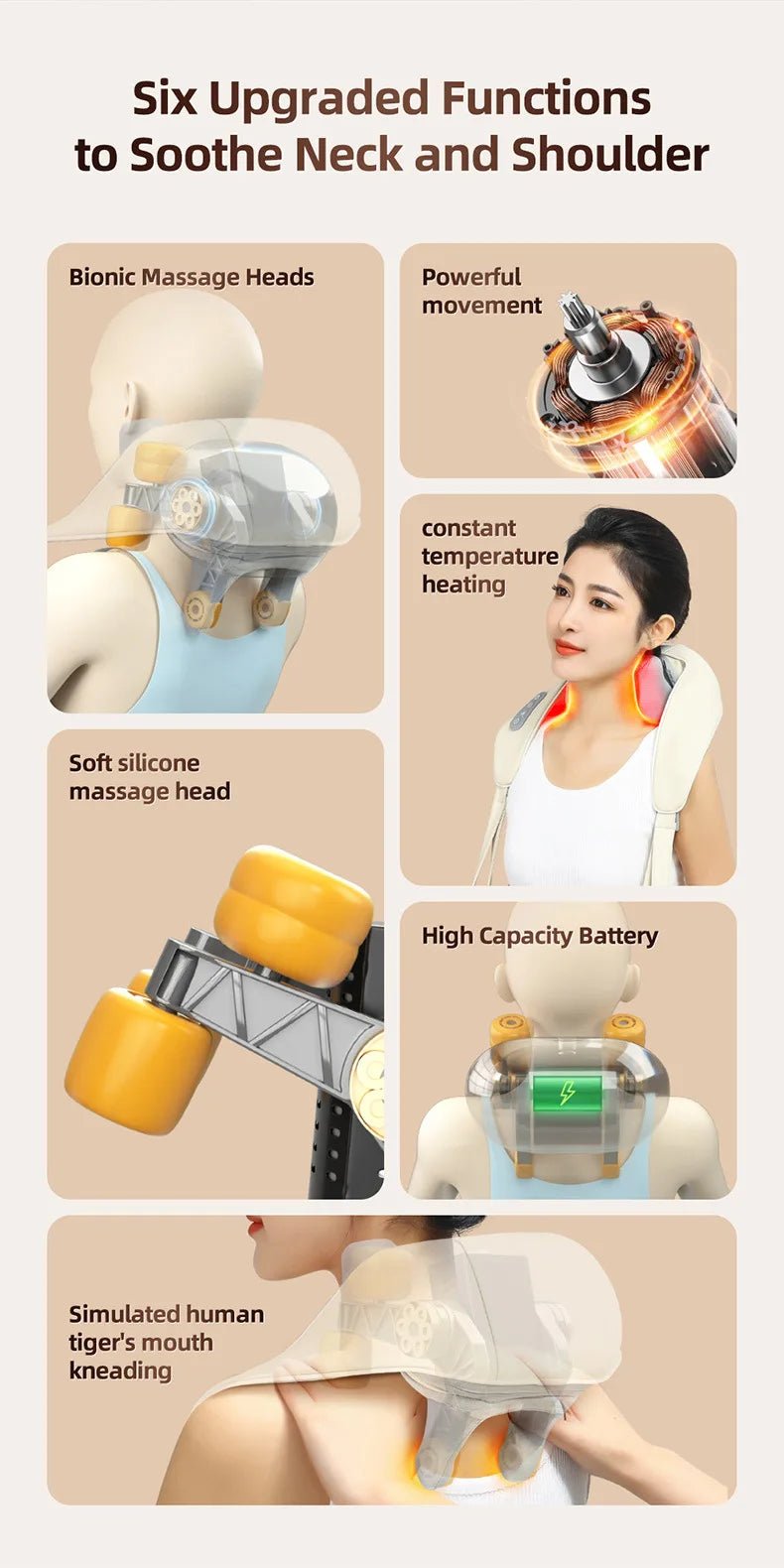 Wireless Kneading Neck and Shoulder Massager - Onlytenbucks.com