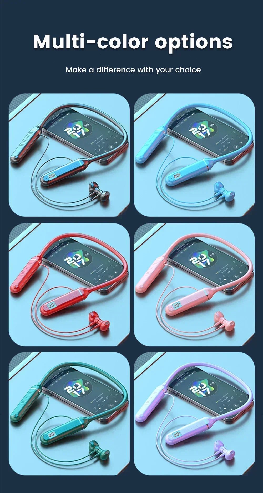 Wireless Neckband Headphones – Bluetooth 5.2 - Onlytenbucks.com