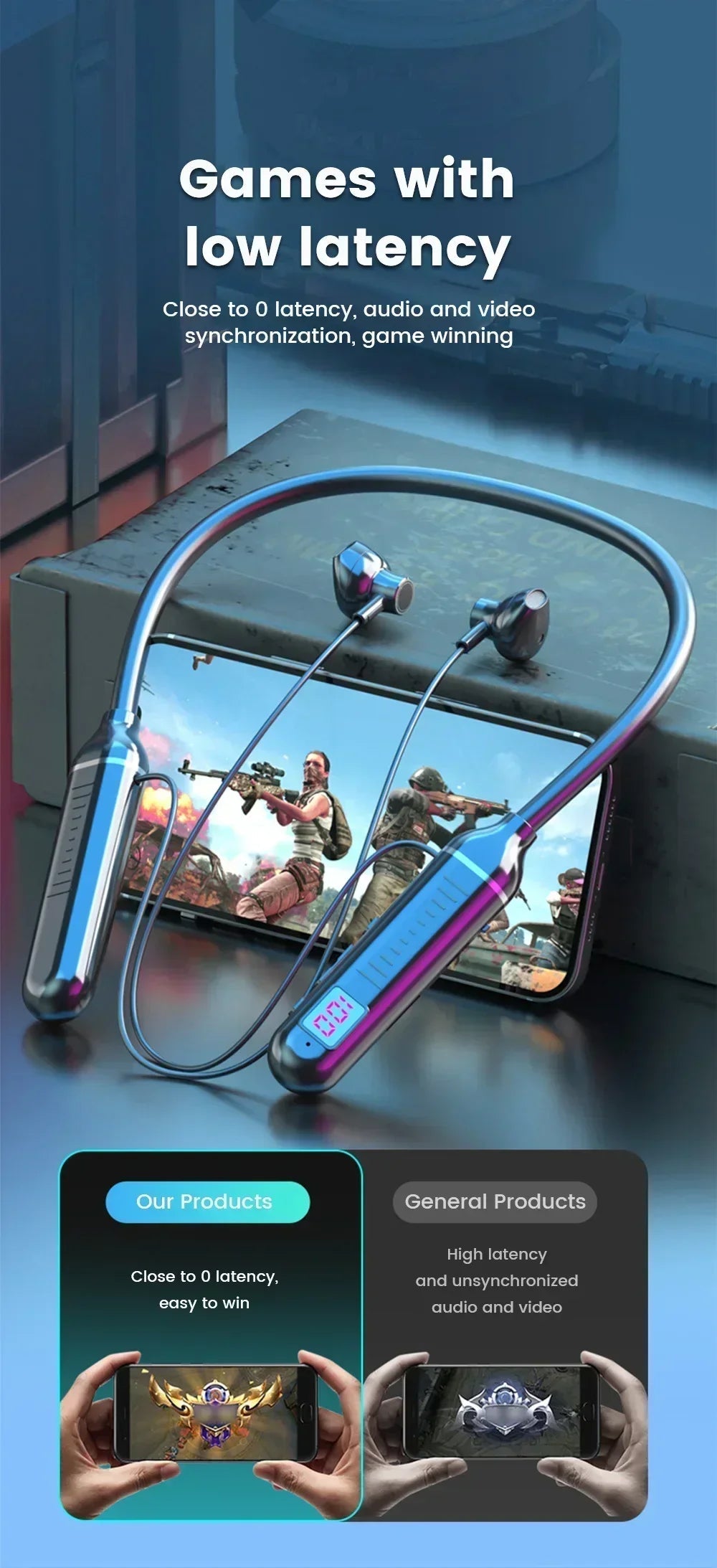 Wireless Neckband Headphones – Bluetooth 5.2 - Onlytenbucks.com