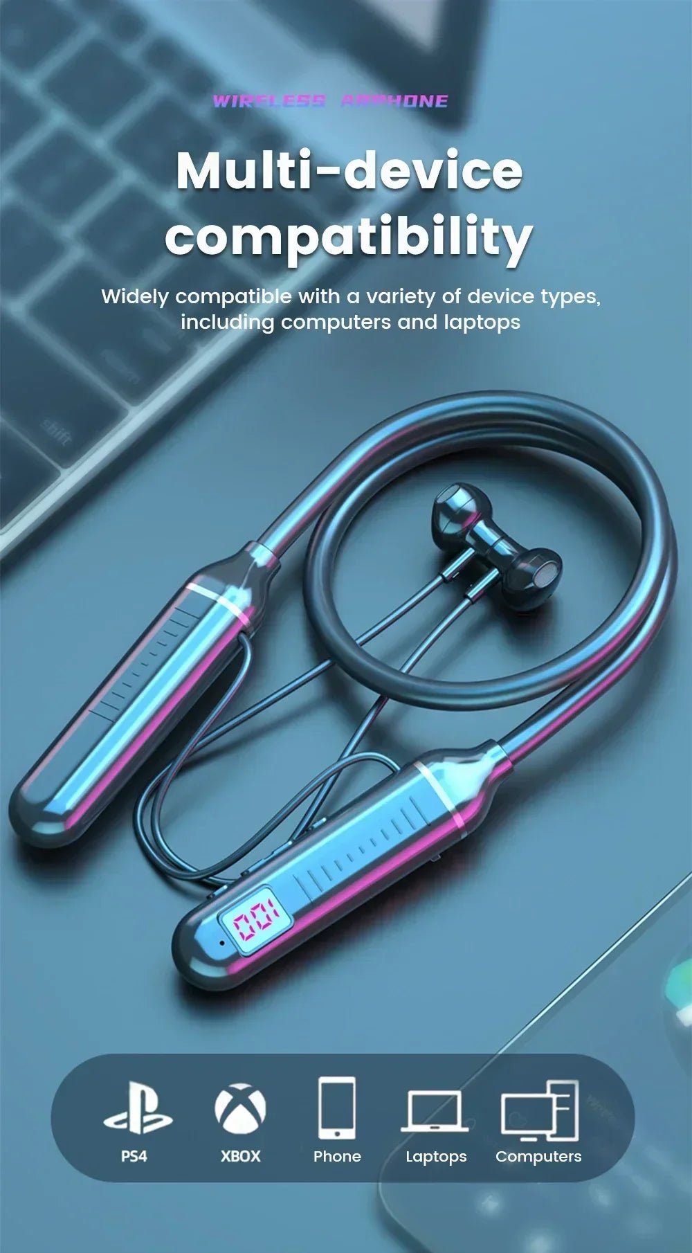 Wireless Neckband Headphones – Bluetooth 5.2 - Onlytenbucks.com