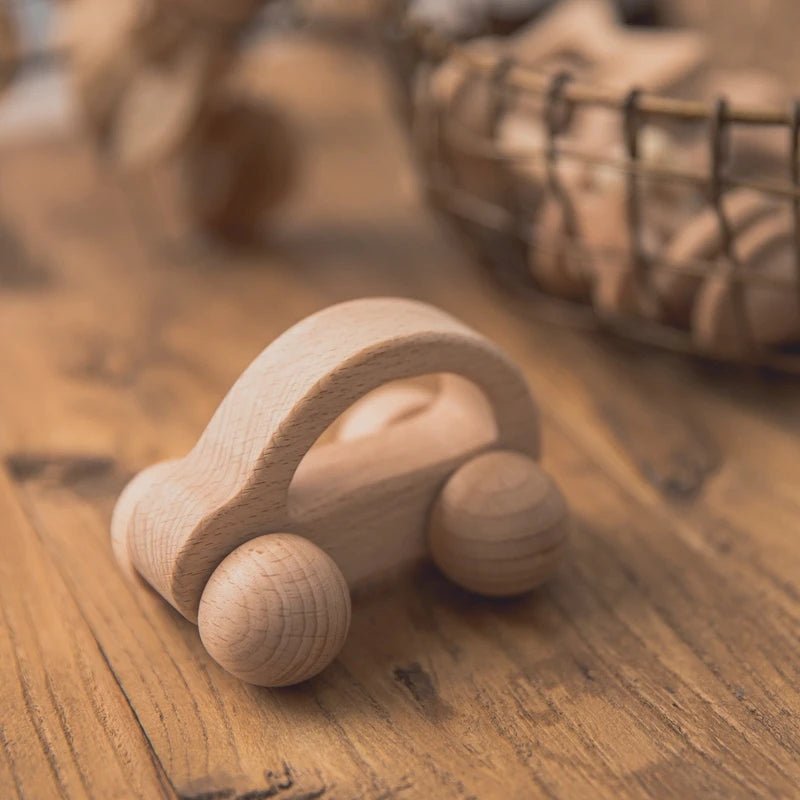 Wooden Baby Rattles Set – Beech Wood Teether Musical Montessori Toy - Onlytenbucks.com