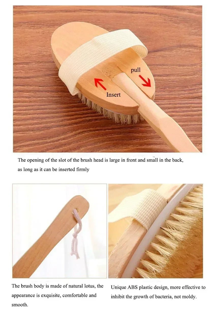 Wooden Long Handle Bath Brush - Onlytenbucks.com