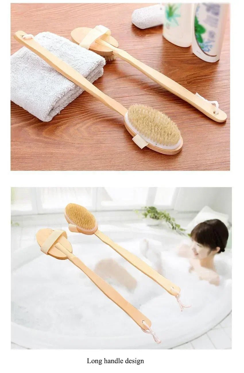 Wooden Long Handle Bath Brush - Onlytenbucks.com