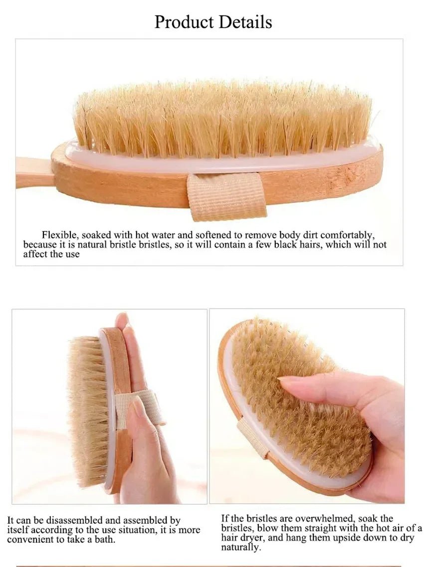 Wooden Long Handle Bath Brush - Onlytenbucks.com
