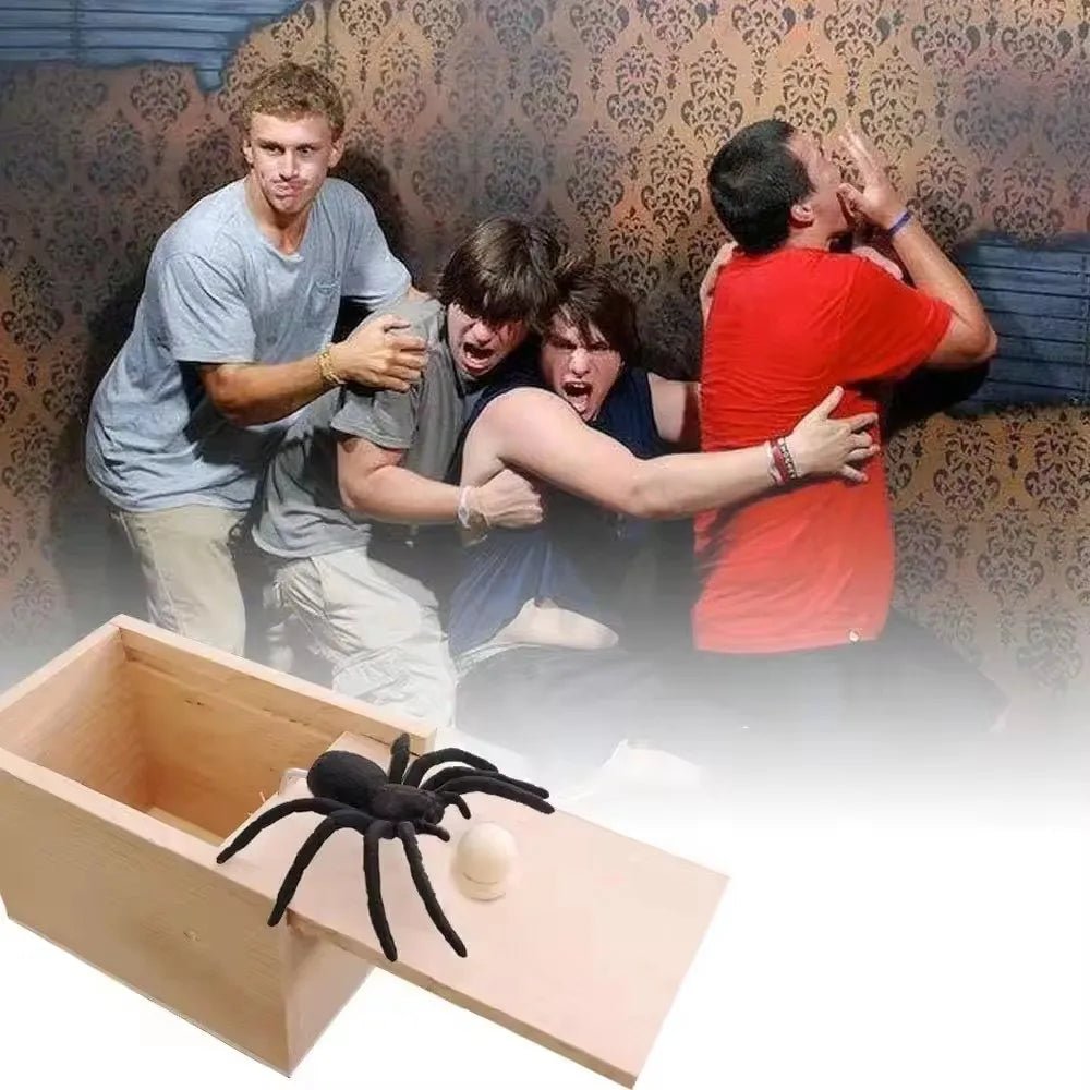 Wooden Spider Prank Box – Surprise Insect Joke - Onlytenbucks.com