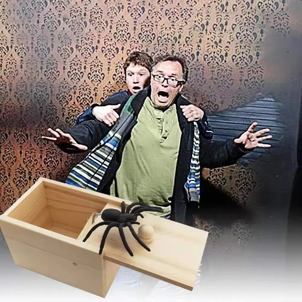 Wooden Spider Prank Box – Surprise Insect Joke - Onlytenbucks.com