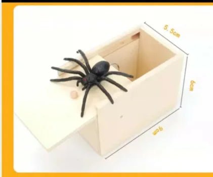 Wooden Spider Prank Box – Surprise Insect Joke - Onlytenbucks.com