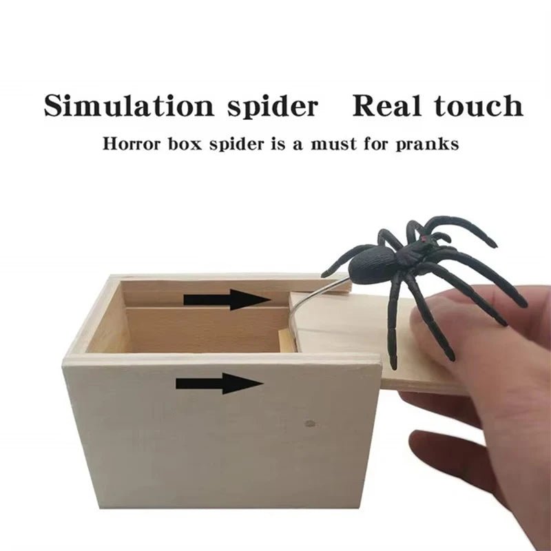 Wooden Spider Prank Box – Surprise Insect Joke - Onlytenbucks.com