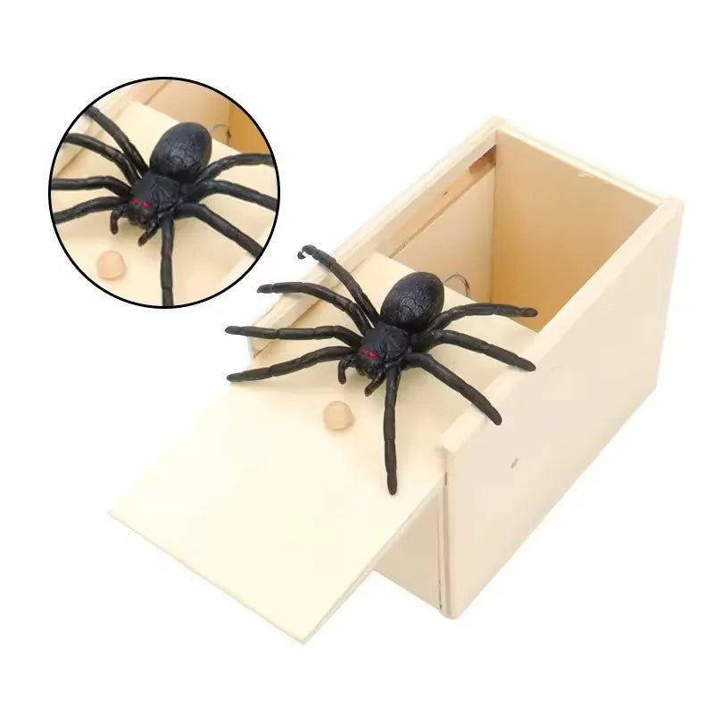 Wooden Spider Prank Box – Surprise Insect Joke - Onlytenbucks.com
