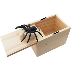 Wooden Spider Prank Box – Surprise Insect Joke and Others