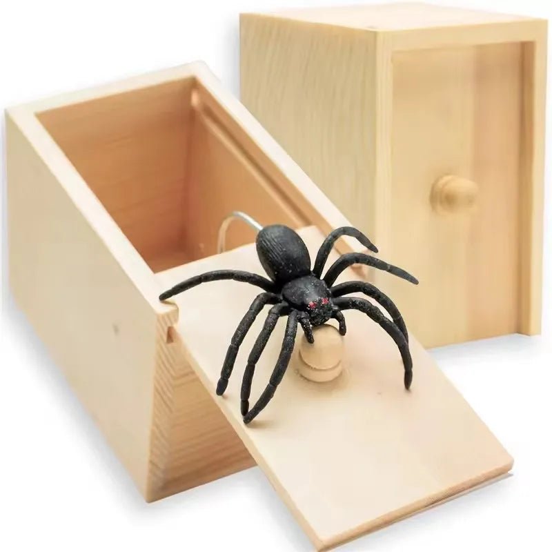 Wooden Spider Prank Box – Surprise Insect Joke - Onlytenbucks.com